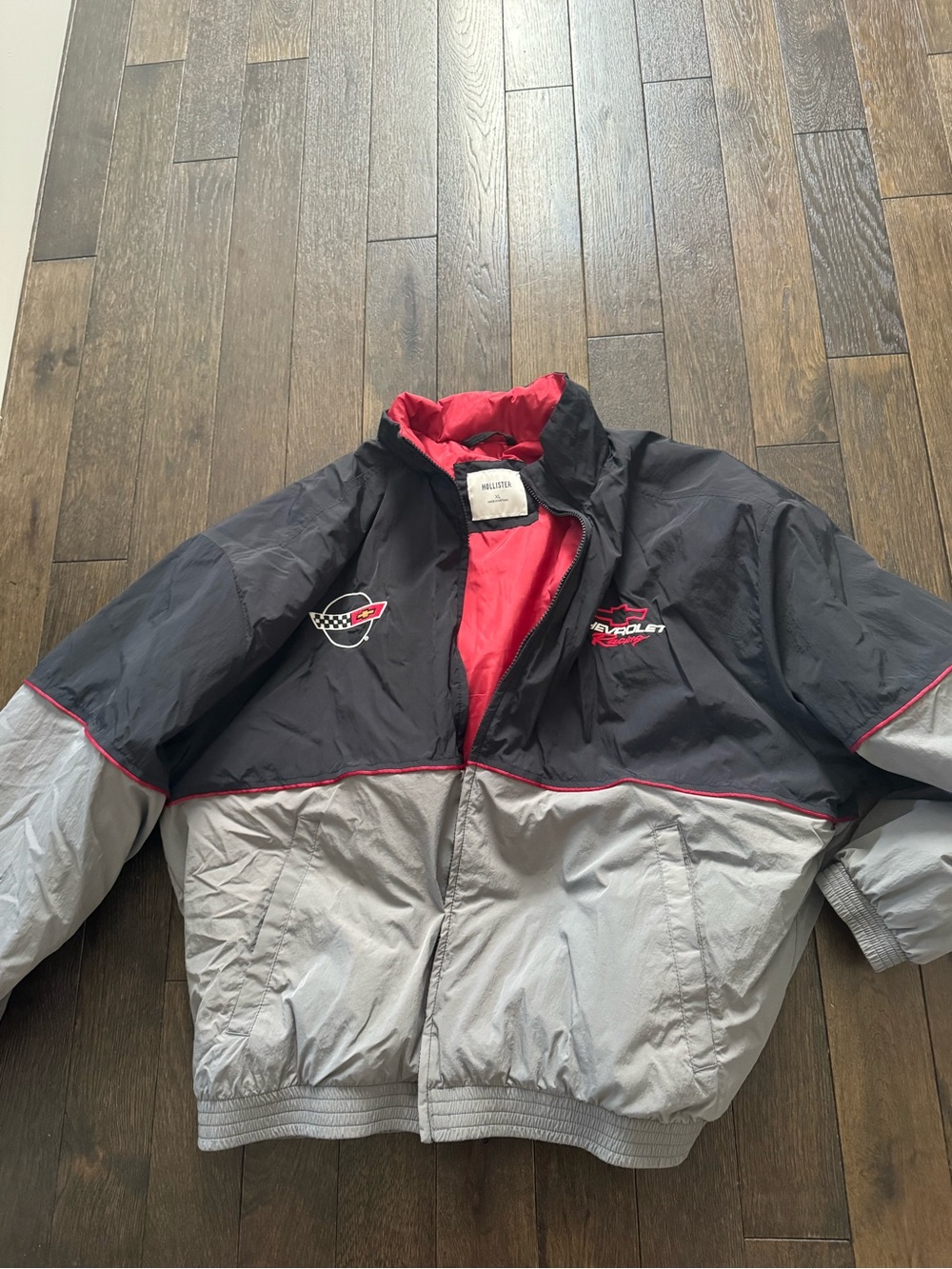 Holster Chevrolet Corvette Colorblock Racing Jacket - Black, Gray & Red